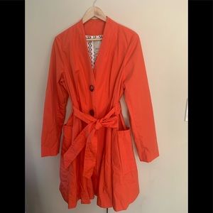 Anthropologie Elevenses Belted Trench Unique Wood Buttons